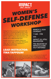 Women's Self-Defense Workshop @ Impact Jiu Jitsu Beaverton